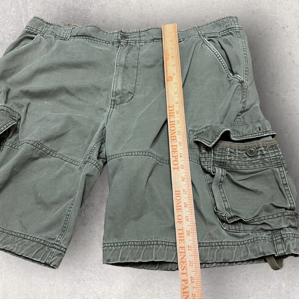 Vintage Paratrooper Cargo Shorts Men 42 Green‎ 10" Utility Hiking Military Heavy - Picture 8 of 15